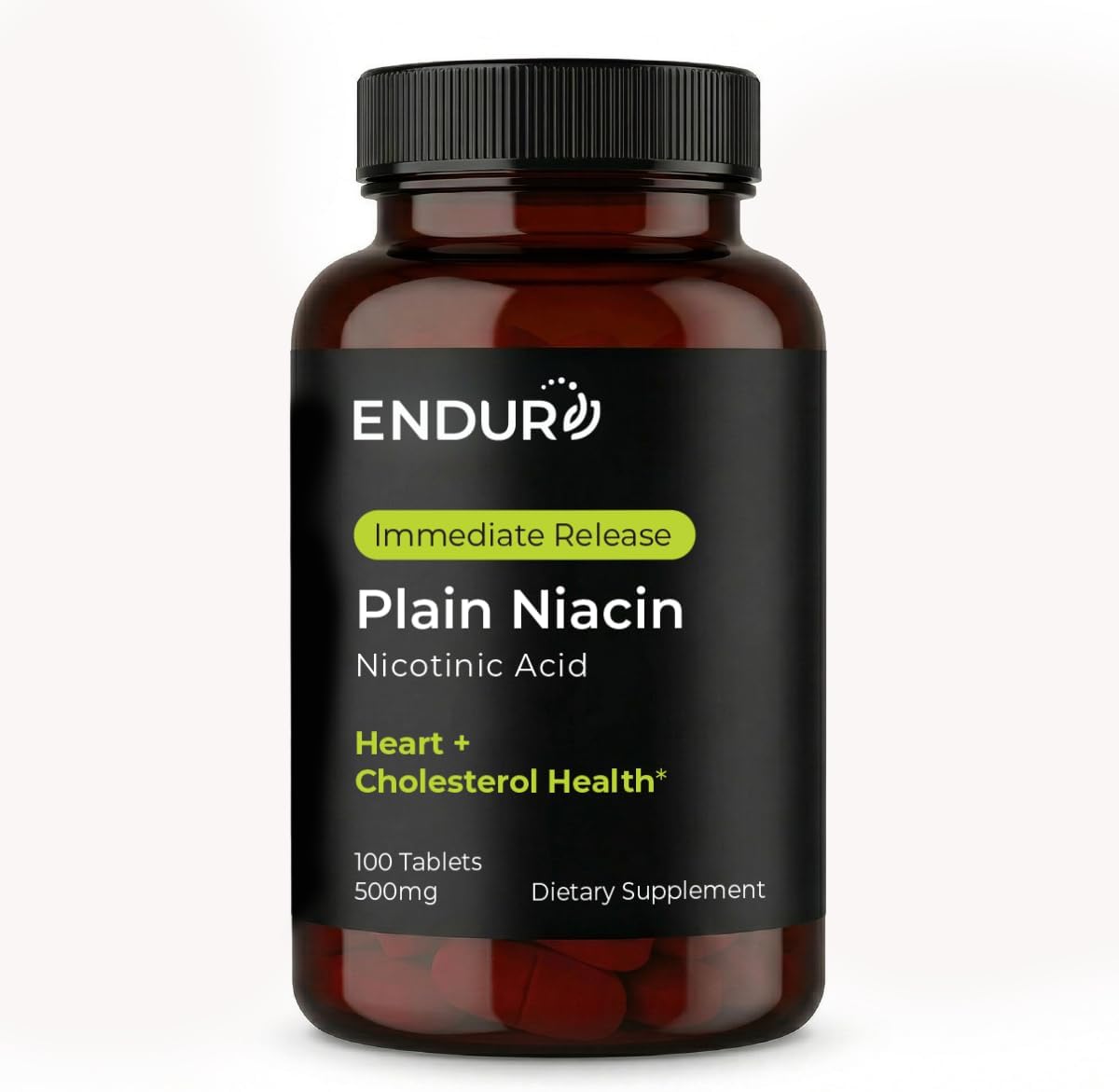 Endur Niacin IR (Immediate Release) Nicotinic Acid 500 mg, 100 Tablets