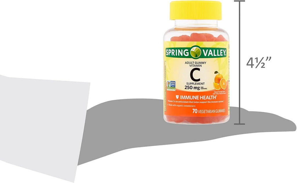 Spring Valley - Gominolas de Vitamina C 240 mg, 70 Gominolas de Naranja