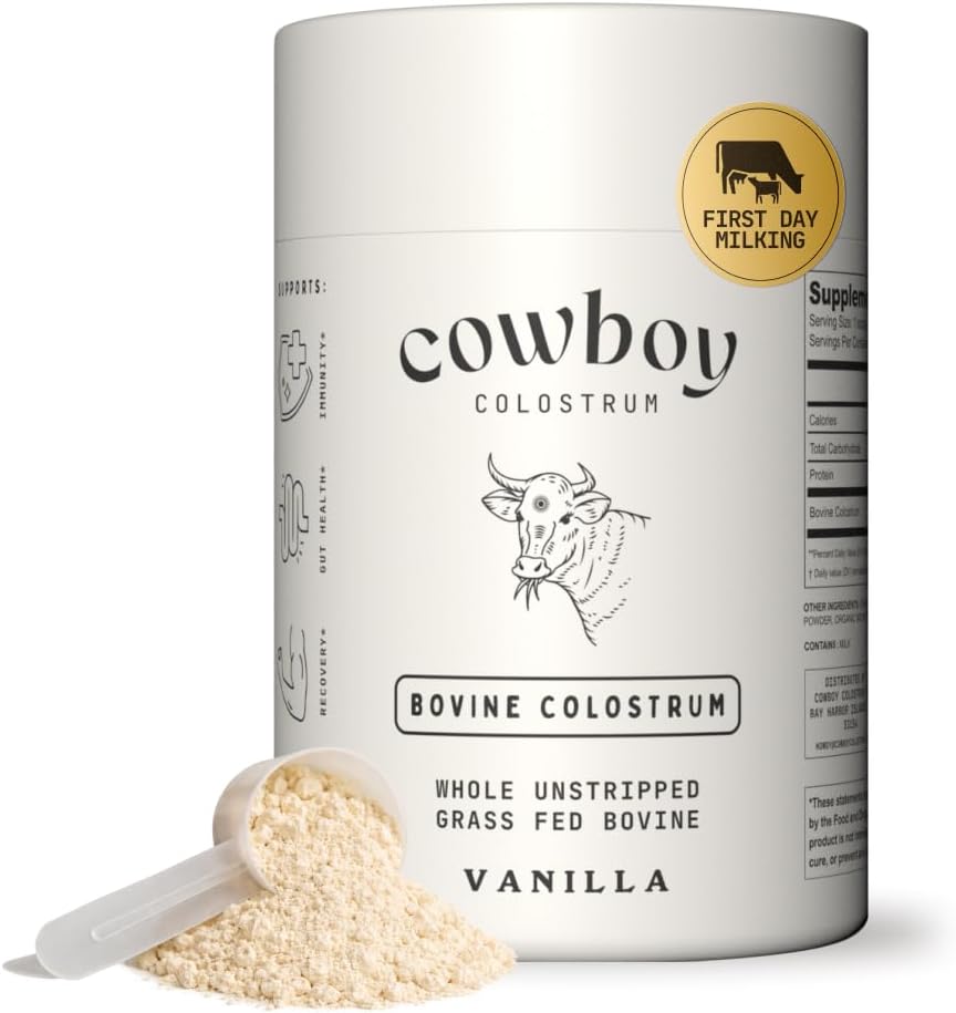 Cowboy - Calostro Bovino Entero de Primera Ordeña - Vainilla (40 porciones)