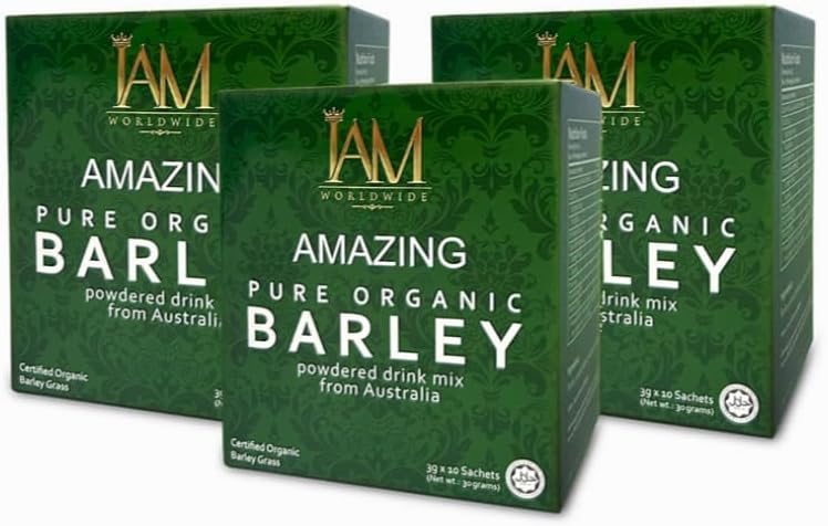 IAM Amazing Pure Barley Mezcla en Polvo para Bebida de Australia - 3 Cajas (30 Sobres)