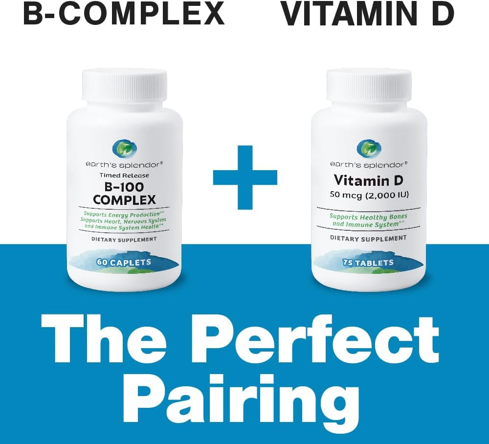Earth's Splendor Complejo B - 60 Comprimidos - Apoya Energía, Metabolismo y Sistema Inmunológico