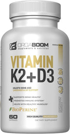 Vitamina D3 K2 con Calcio - 5000 UI + 100 mcg MK7, 60 Cápsulas - Orgaboom