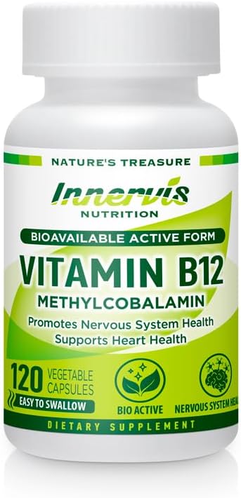 Metilcobalamina 1000 mcg - 120 Cápsulas - Vitamina B12 Vegana Innervis Nutrition