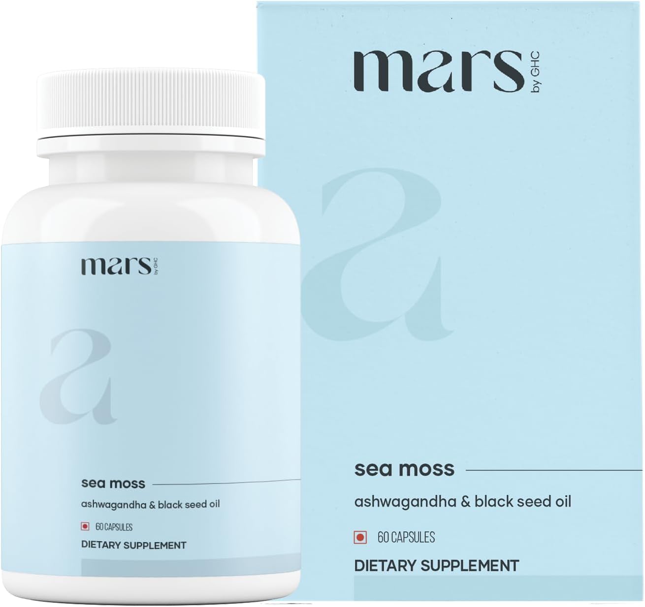 Mars Sea Moss Caps Surge Natural - 60 Cápsulas (Pack de 3)
