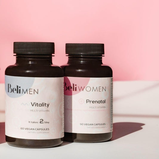 Beli Bundle para Parejas - Multivitamínico Prenatal de Preconcepción para Fertilidad, Apoyo a la Salud y Cantidad de Espermatozoides para Hombres, Apoya la Calidad del Óvulo y la Fertilidad para Mujeres, 150 Cápsulas 30 Días de Suministro