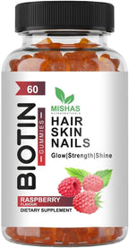 Mishas Nutraceuticals Gominolas de Biotina para Cabello, Piel y Uñas - Extra Fuerte, 60 unidades