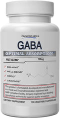 Suplemento GABA 750mg de Superior Labs - Ácido Gamma-Aminobutírico Puro