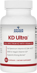 Arthur Andrew Medical KD Ultra: Vitamina D3, K y Lipasa, 30 Cápsulas