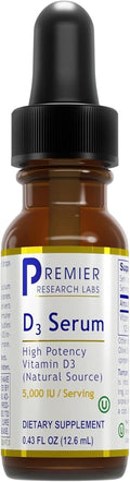 Premier Research Labs Vitamin D3 Serum - Liquid Vitamin D Drops 5000 IU, High Potency - 0.43 fl oz