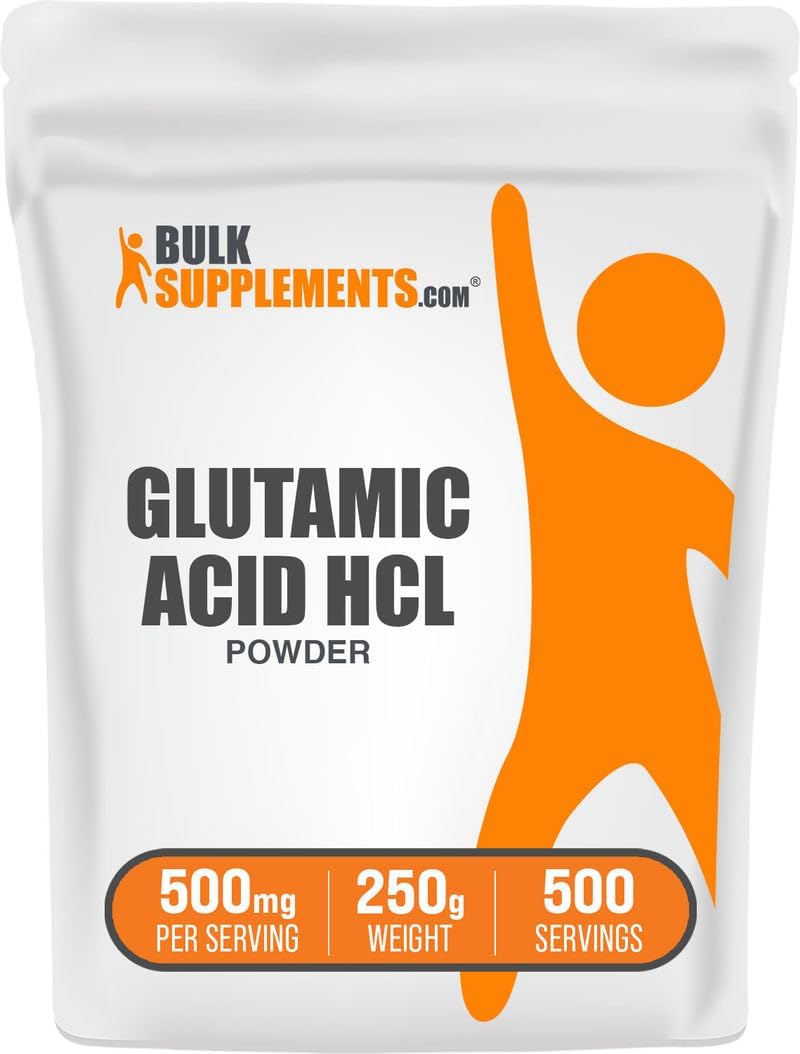 BulkSupplements L-Ácido Glutámico HCl en Polvo, 250g