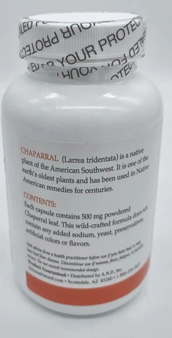 Arizona Natural Chaparral (Larrea tridentata), 500 mg, 180 Cápsulas
