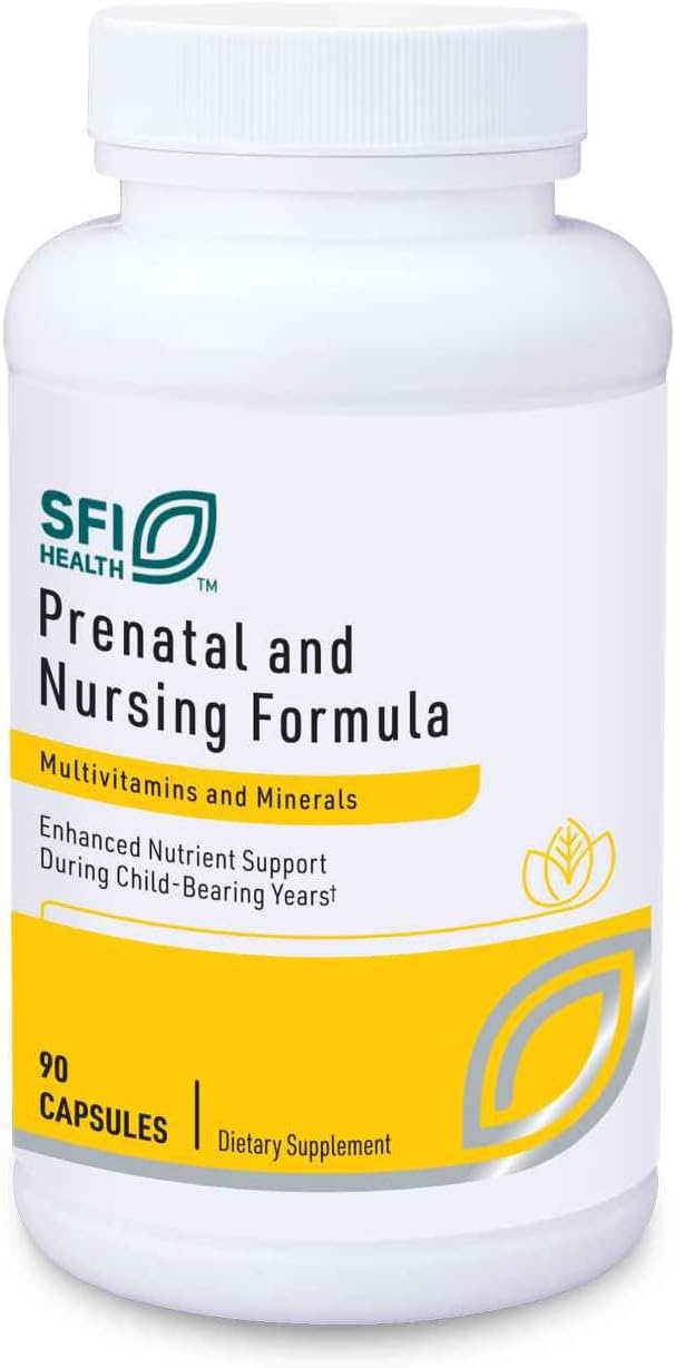 SFI Health Klaire Labs Prenatal & Nursing Multivitamin - Complejo Multivitamínico Prenatal con Hierro (90 Cápsulas)
