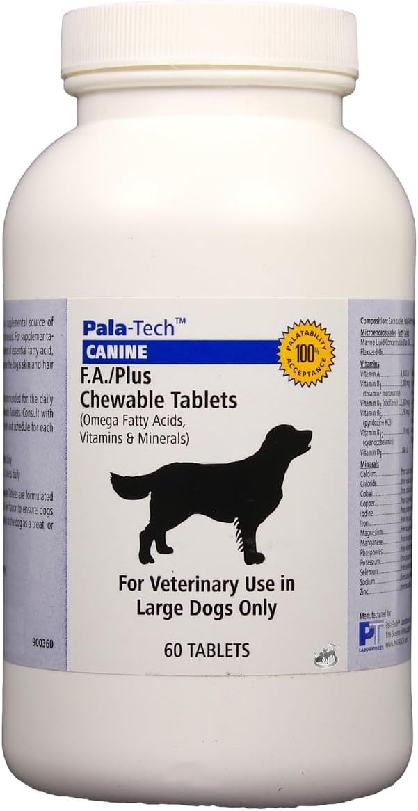 Pala-Tech FA Plus Chew Tabs for Large Dogs - 60 Comprimidos