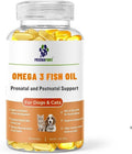 Omega 3 Fish Oil for Dogs & Cats | Joint Support | Brain & Heart Health | Pure EPA DHA | 100 Soft Gels