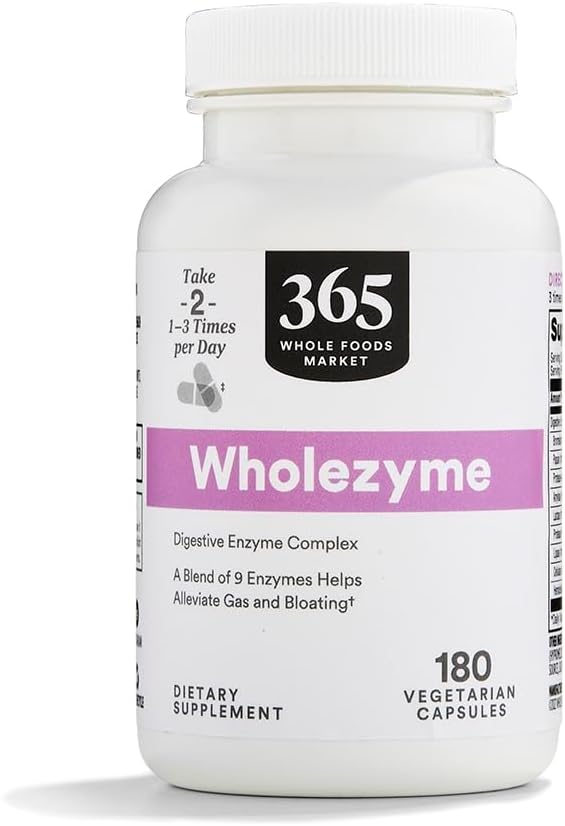 365 by Whole Foods Market Wholezyme Enzimas Digestivas 180 Cápsulas