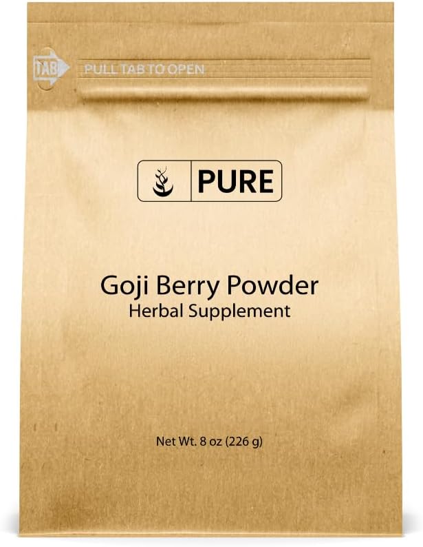 Pure Original Ingredients Polvo de Bayas de Goji (227g) - Wolfberry, Suplemento Herbal Tradicional, No Transgénico