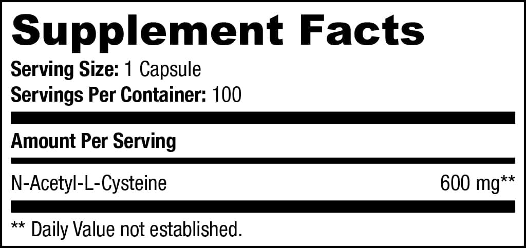 SAN N-Acetil-L-Cisteína (NAC), Salud Inmune, Respiratoria y Hepática, NAC 600 mg, Potente Apoyo Antioxidante, Radicales Libres, Fácil Absorción, 100 Cápsulas