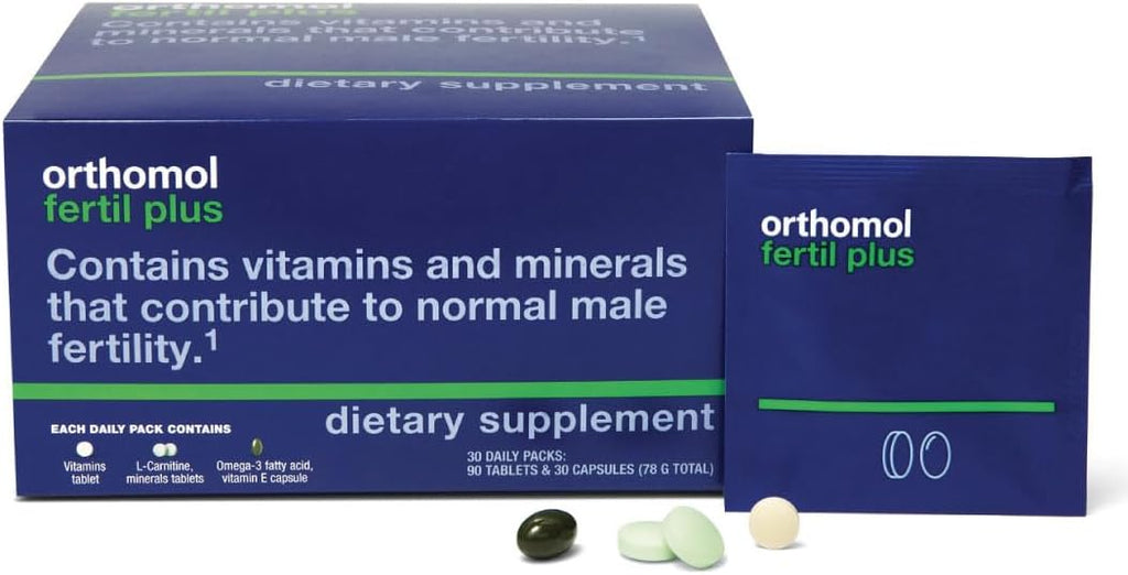 Orthomol Fertil Plus 30 - Suplemento prenatal masculino con selenio y L-carnitina (30 días)