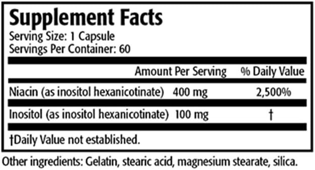 Res-Q Niacina sin rubor (vitamina B3) - 60 cápsulas (paquete de 3)