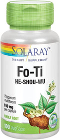 SOLARAY Fo-Ti 610 mg | Apoyo hepático, renal, hormonal y longevidad | Piel, cabello y uñas | Vegano | 100 Cápsulas Vegetales