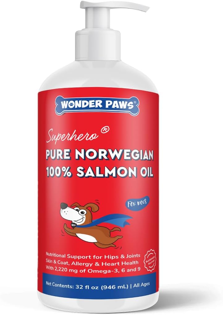 Aceite de Salmón Premium para Perros – Aceite de Salmón Noruego Puro con Omega 3 EPA y DHA – 473ml