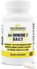 Del-Immune V Daily - Complemento Alimenticio Metabiótico para el Sistema Inmunitario y Salud Intestinal (60 Cápsulas)