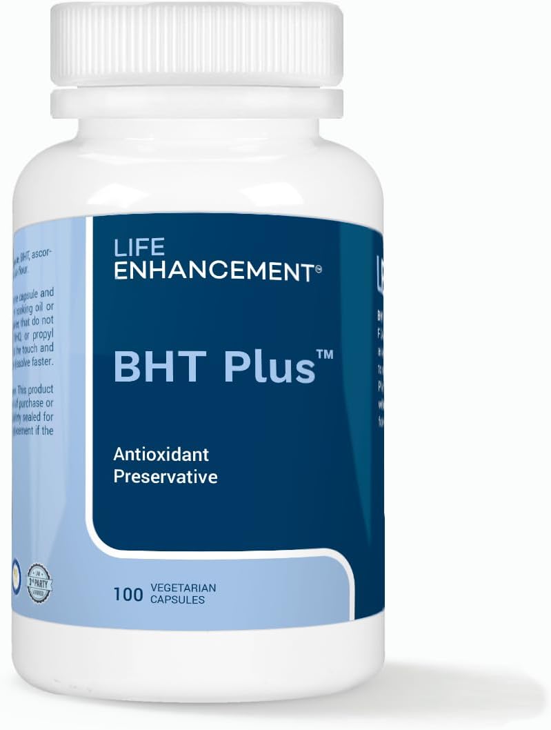 Life Enhancement BHT Plus - Conservante Antioxidante - 180mg de BHT y 80mg de Vitamina C (Palmitato de Ascorbilo) - 100 Porciones