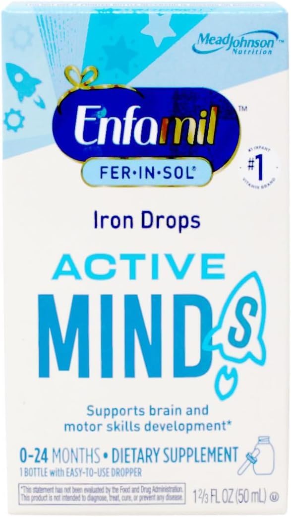 Enfamil Fer-in-Sol Gotas de Hierro para Bebés y Niños Pequeños - 50 ml