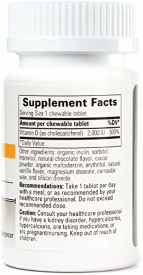 Integrative Therapeutics Vitamina D3 2000 UI - 120 Comprimidos Masticables Sabor Chocolate