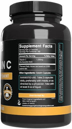 PURE ORIGINAL INGREDIENTS Vitamina C (365 Cápsulas) Sin Estearatos ni Rellenos de Arroz, Sin Gluten, Sin Aditivos