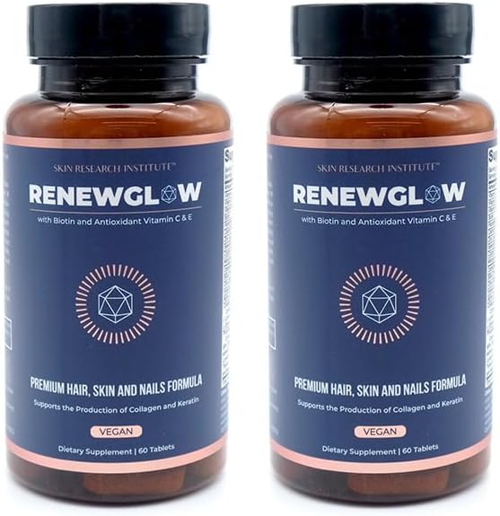 Renewglow Biotin 5000mcg – Complemento para Cabello, Piel y Uñas con 27 Nutrientes