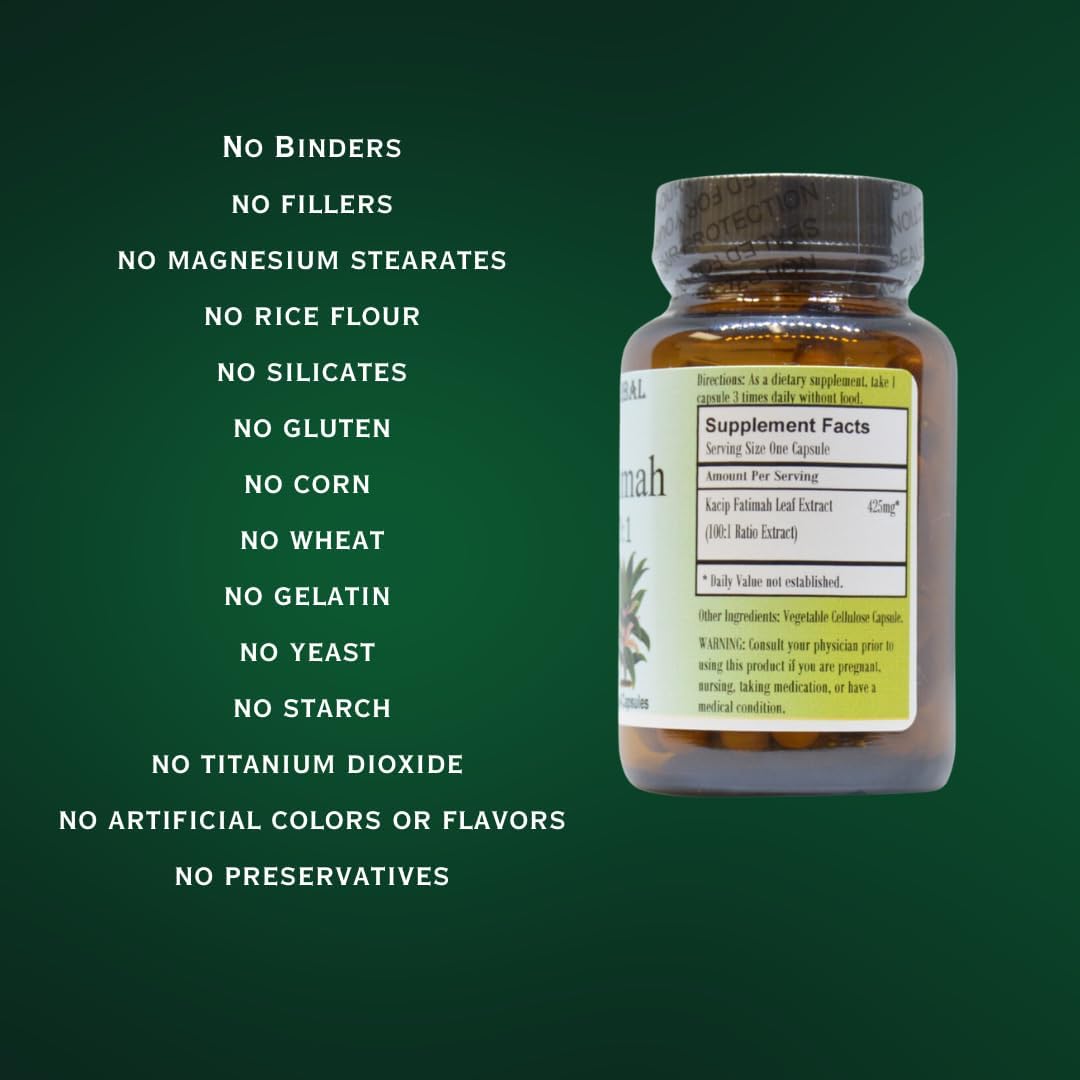 Extracto de Kacip Fatimah 100:1 | Labisia Pumila | 425 mg por Cápsula | 60 Cápsulas Veganas