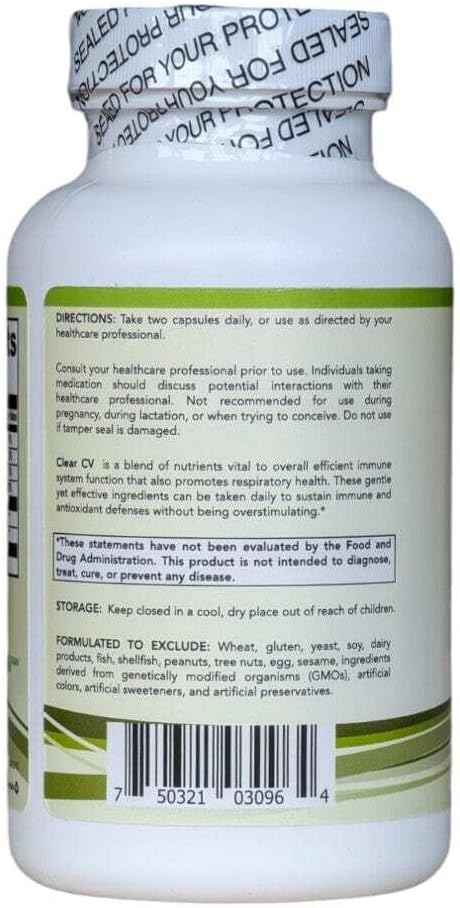 Clear CV - 120 Cápsulas | Vitaminas y Minerales Esenciales para el Soporte Inmunitario