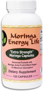 Moringa Extra Strength Cápsulas 120 - Moringa Oleifera, Amla, Pimienta Negra - Vegano, Sin Gluten, No OGM