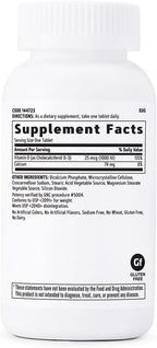 GNC Vitamina D-3 25mcg (1000 UI) para Huesos y Dientes Saludables - 180 Comprimidos