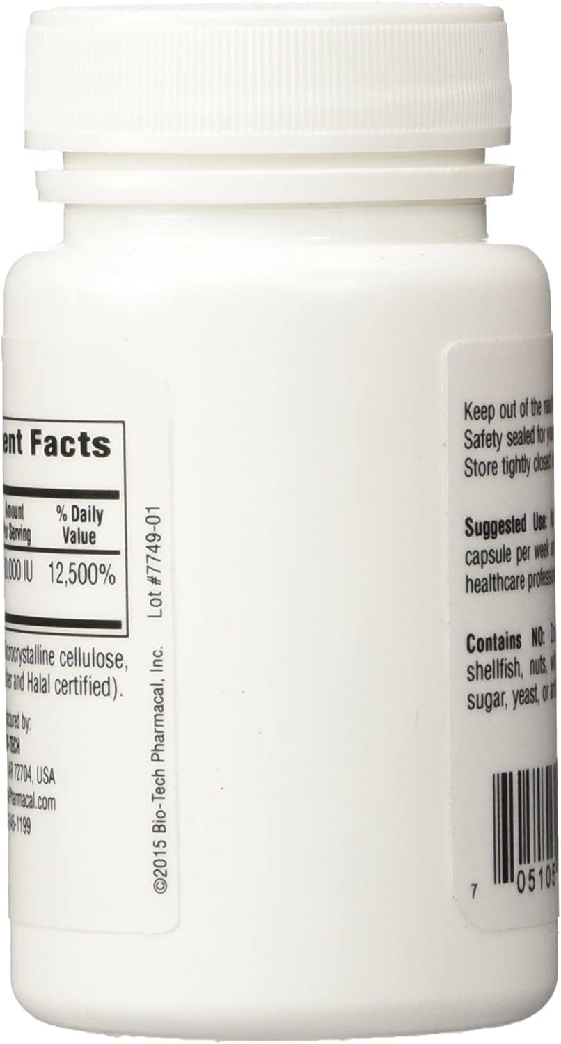 D3-50 50,000 UI - Bio-Tech Pharmacal - 100 Cápsulas - Pack de 2