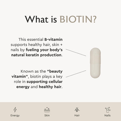 Alaya Biotina 10,000 mcg para Cabello, Piel – La biotina contribuye al mantenimiento de las membranas mucosas en – Image 4