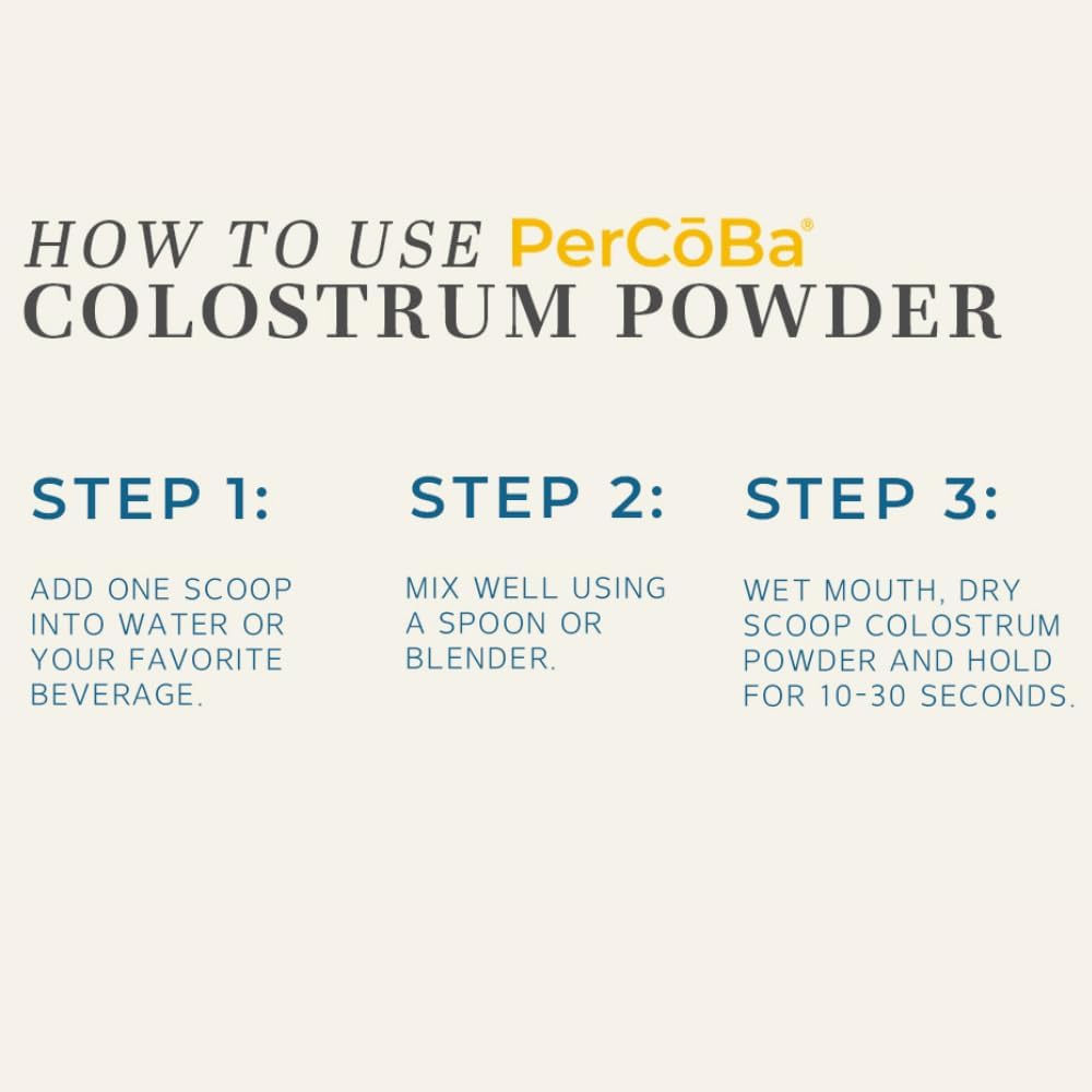PERCOBA Calostro Bovino en Polvo – Apoyo Intestinal, Inmunidad y Recuperación Muscular – 3 g por Dosis – 83 Dosis – Sin Sabor