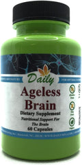 Daily Manufacturing Ageless Brain™ (Metilfolato, B12, Resveratrol, Luteína, Zeaxantina, Ashwagandha, Curcumina, Astaxantina e Inulina) - 60 Cápsulas