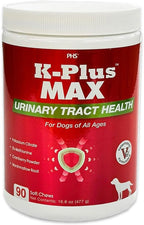 K-PLUS MAX Urinary Tract Health Soft Chews para Perros – Arándano, DL-Metionina y Citrato de Potasio – 90 Chews Blandos