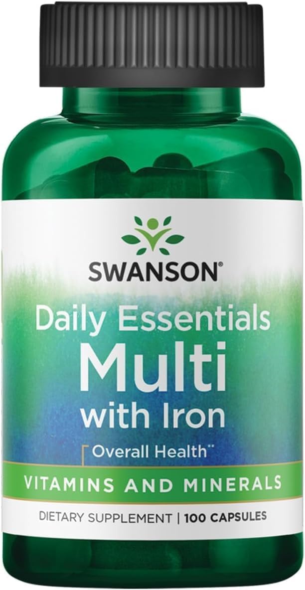 Swanson Multi y Mineral Diario, Multivitamínico y Multimineral para Hombres y Mujeres, 100 Cápsulas