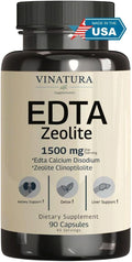 VINATURA EDTA Cápsulas 1500mg - Soporte Hepático con Zeolita - 90 Cápsulas