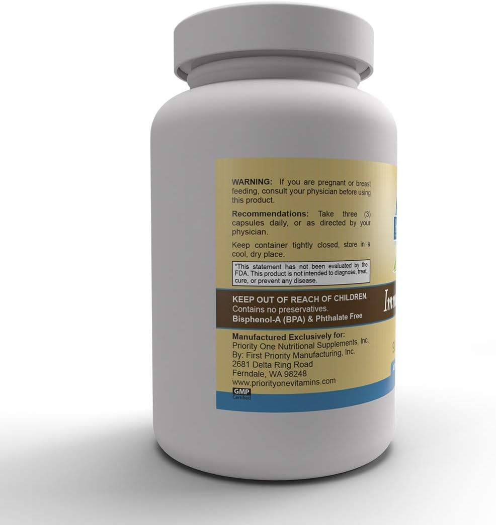 Priority One Vitamins Immuno Caps 90 Cápsulas – Apoyo al Sistema Inmunitario