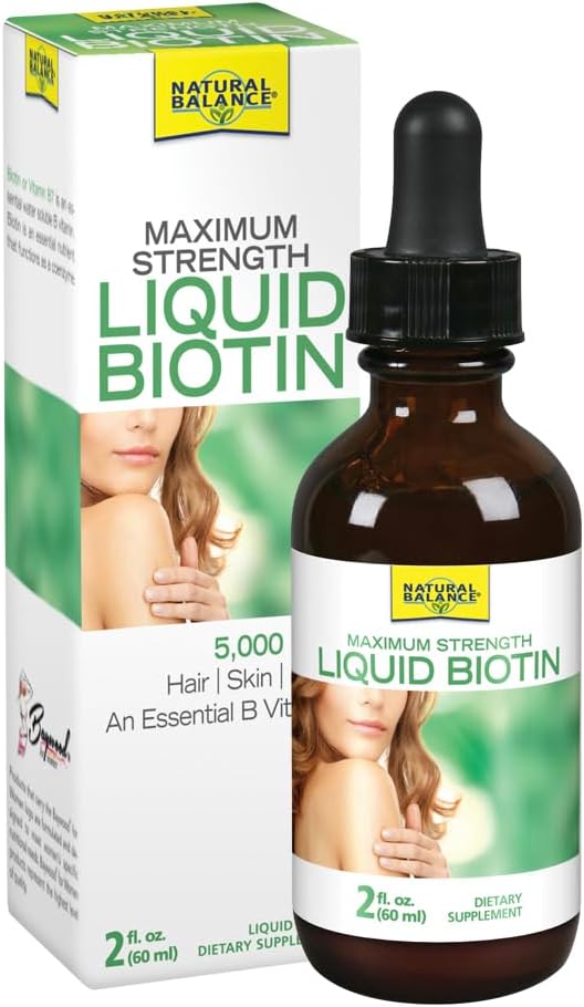 Natural Balance Biotin Liquid 5000mcg – Apoyo para Cabello, Piel y Uñas (60 ml)