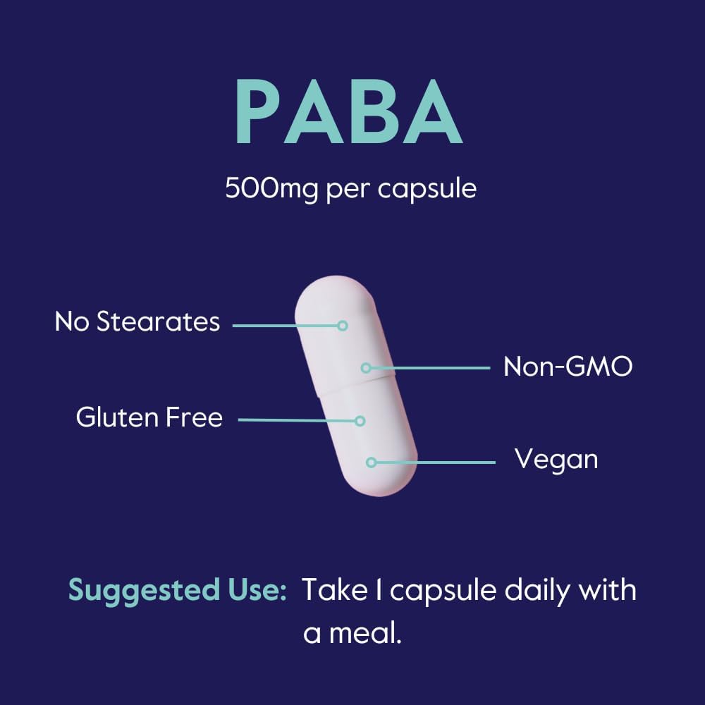 BESTVITE PABA 500mg (120 Cápsulas Vegetarianas) - Ácido para-Aminobenzoico