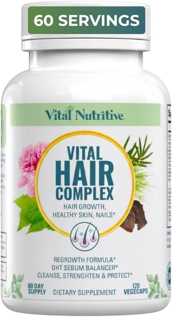 VITAL NUTRITIVE Vital Hair Complex – Biotina y Vitaminas B para Cabello, Piel y Uñas