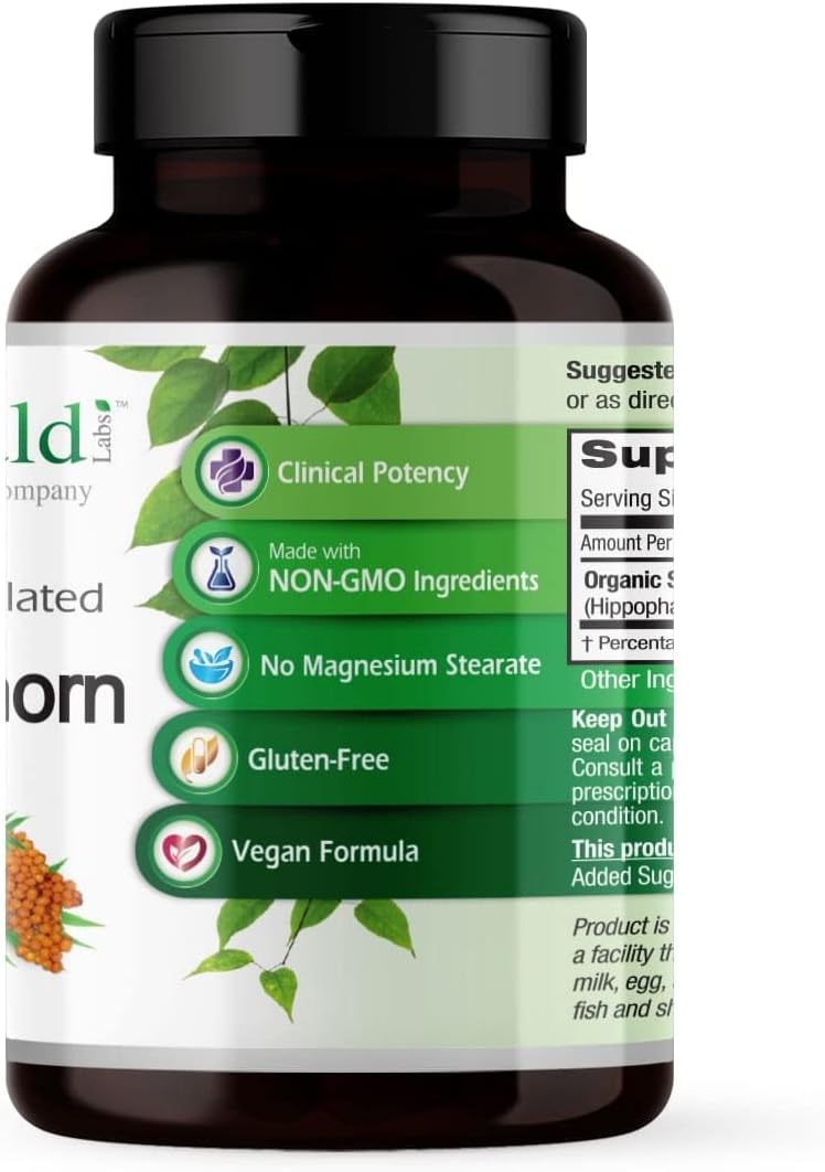 EMERALD LABS Sea Buckthorn - Suplemento Dietético con Vitaminas C, E y Omega 7 - 60 Cápsulas Vegetales (30 días)