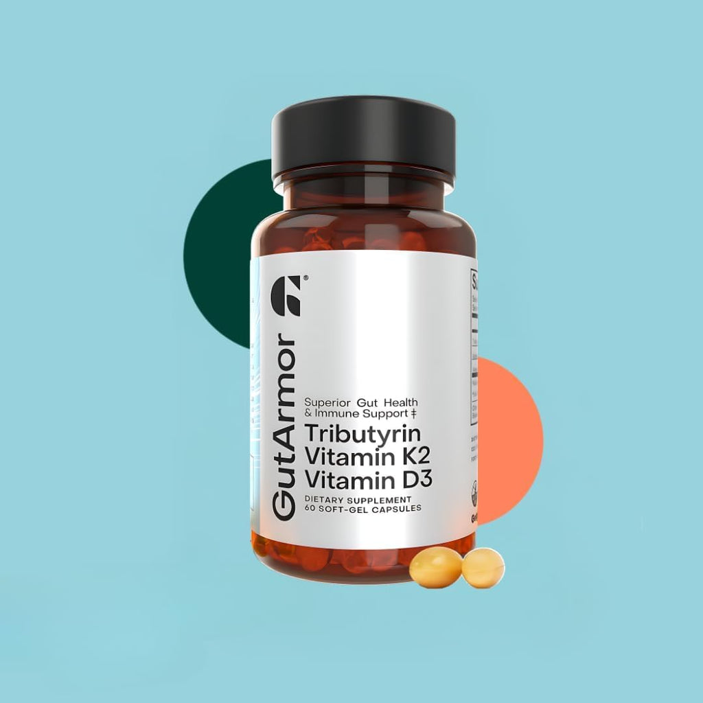 Salud Digestiva y Cardíaca + Apoyo Inmunológico - Butirato Puro 350mg, Vitamina D3 2000UI, Vitamina K2 120mcg - 60 Cápsulas Blandas