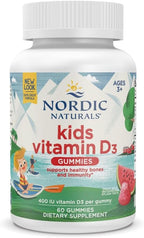 Nordic Naturals Gomitas de Vitamina D3 para Niños, Sabor Sandía Salvaje - 60 Gomitas - 400 UI