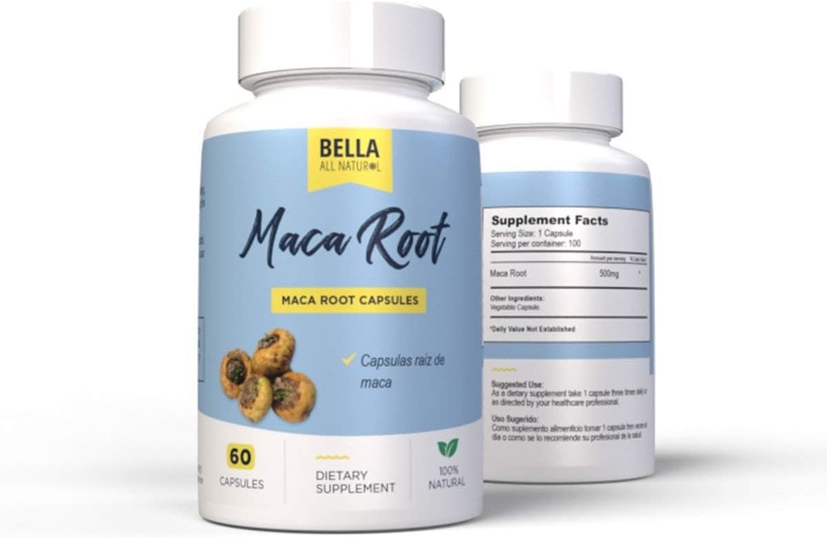 Bella All Natural Raíz de Maca - 60 Cápsulas